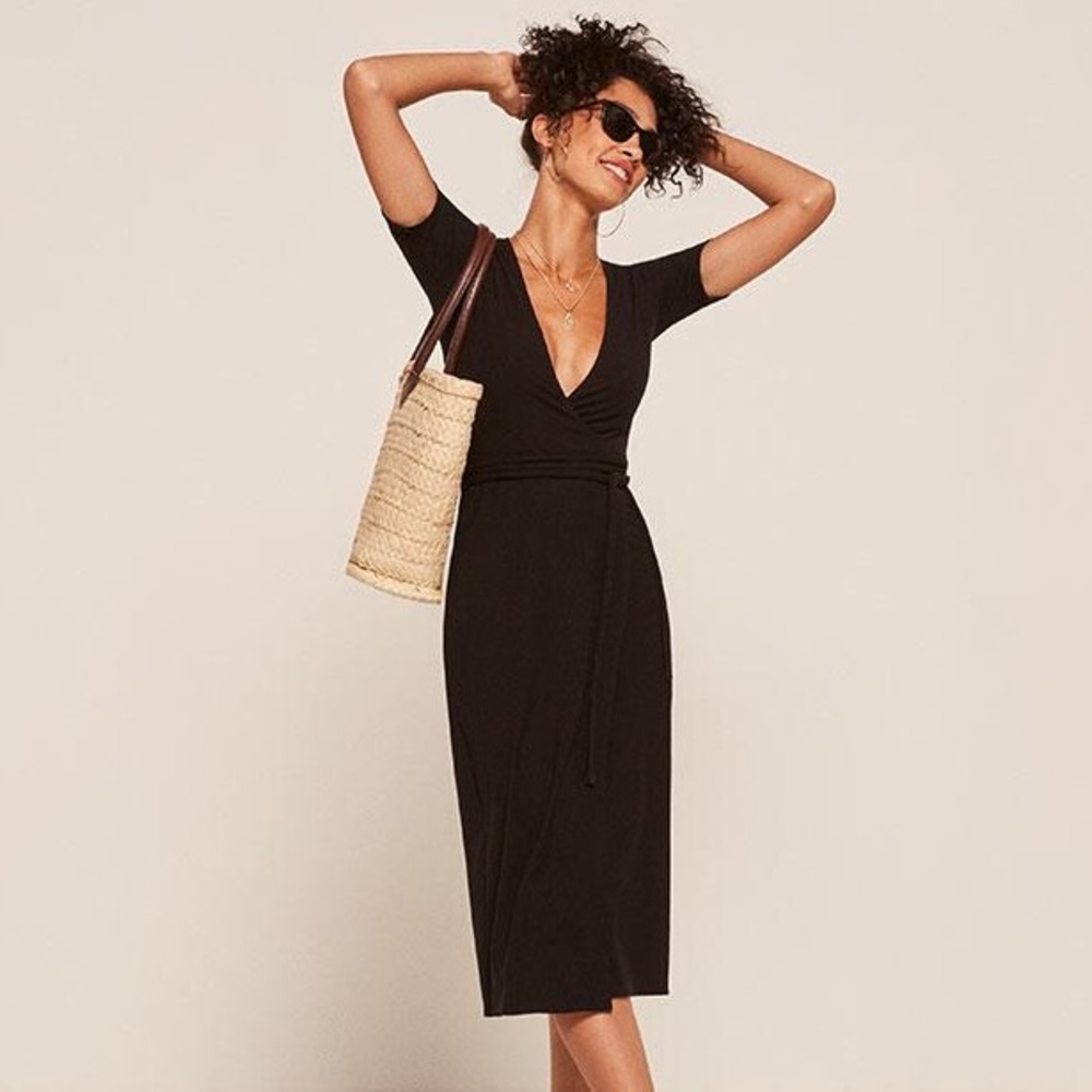 Reformation Britton dress in black